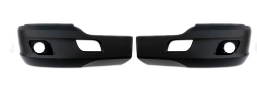 Black Bumper Assembly Set Fits Kenworth T680 (2011-2022 Old Gen) With Fog Light Cut-Outs Driver & Passenger Side