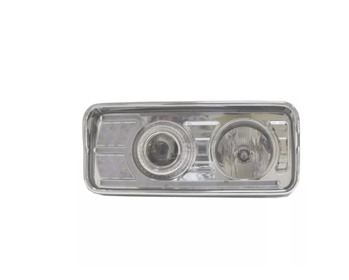 Headlight Chrome Fits Freightliner Classic Projector With White Led Running Bar And Amber Trun Signal Passenger Side