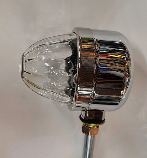 Amber/Purple Clear Lens Single Face Glass Star Led Watermelon Light Chrome Housing