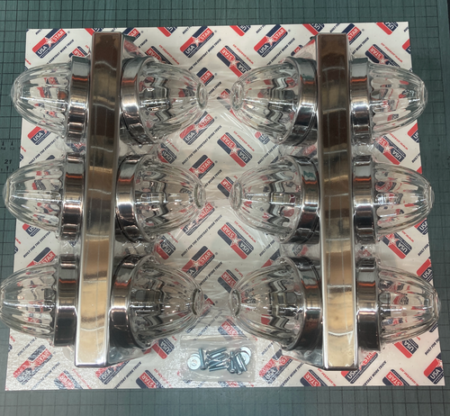 (No Bulb )Side cab Stainless Steel Brackets for 6 (3) Watermelon Light per side Fits Kenworth T680, T880, W990 and Peterbilt 579