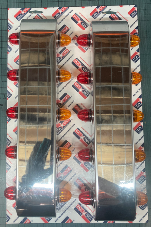 Filter Light Panel (5) Small M3 Style light Holes per side - KW T680, T880, T990 and PB 579. Fits Peterbilt/Kenworth/Freightliner)