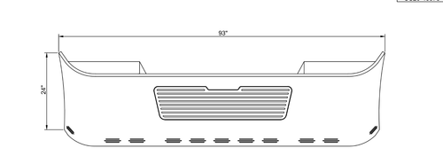 24” Chrome Bumper Freightliner Century 2005-2007 and Columbia 2003-2007, with Grille Horizontal and 11 Hidden Light Holes