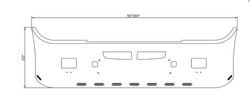 22"Bumper Chrome Fits Kenworth T600 W/Around Tow Holes And Fog Light 9 Hidden Light