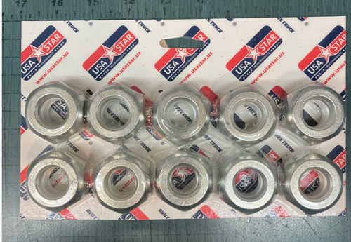 (10 Qty) Right Hand 3/4 In.- 16 Wheel Nut Standard- 1 1/2 In. Hex, 0.88 In. Length