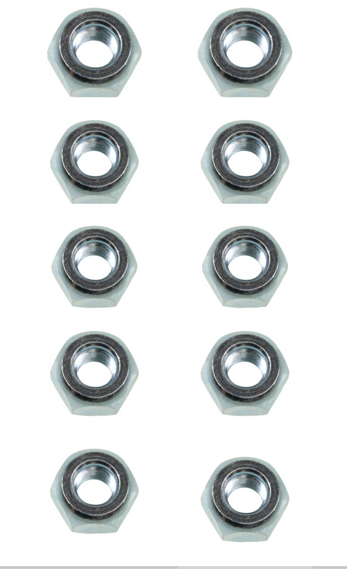 (10 Qty) Right Hand 3/4 In.- 16 Wheel Nut Standard- 1 1/2 In. Hex, 0.88 In. Length
