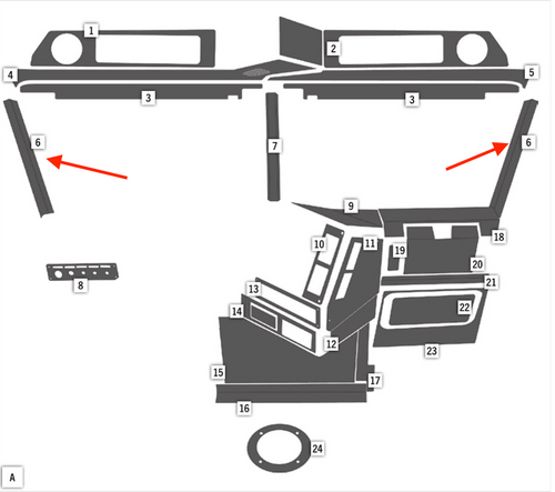 Stainless Side Window Post Cover (Pair) fits Freightliner Classic and FLD