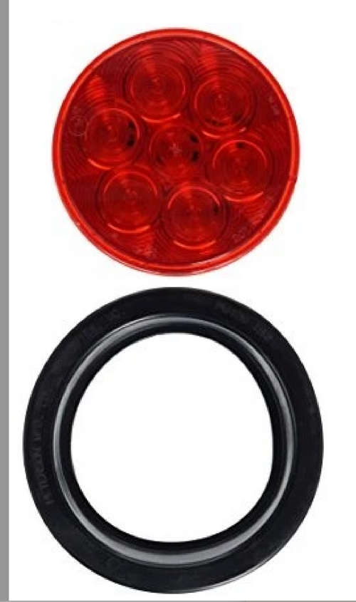 Peterson LED Stop/Turn/Tail, Round, Grommet-Mount, Kit, 4″, Red