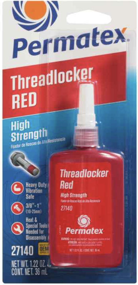 Permanent Thread lock Tie, Pro Seal, 50mL Bottle, Red