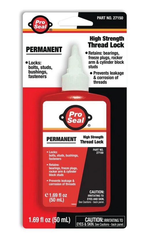 Permanent Thread lock Tie, Pro Seal, 50mL Bottle, Red