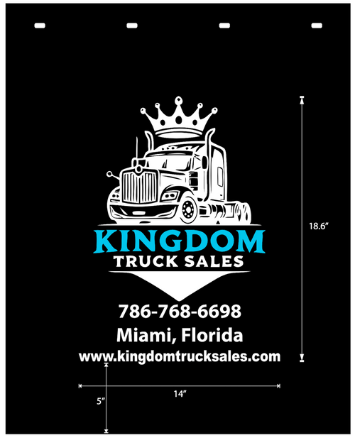 Mud Flap 24” X 30” 1/4”, Logo customize  Kingdom, Two Color White & Teal