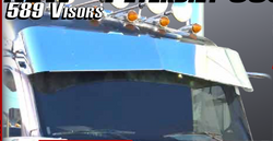 15" X 11" Bowtie Visor Fits Peterbilt 589 24-2026 Mid & High Roof 2pc S.Steel ( Drilling Requierd )