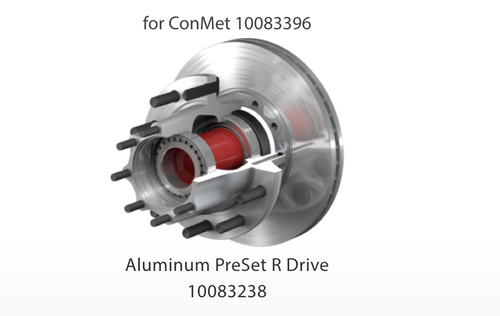 Conmet, Disc Brake Rotor and Hub Assembly , Flat Rotor, Aluminum Hub, 3.75 in. Stud
