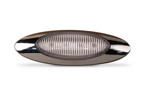 Grote Amber Clear M1 Series LED Clearance Marker Lights .180 Molded Bullet w/ Bezel, w/ Clear Lens