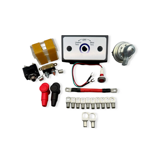 4-Spring Aluminum Electric Tarp System Kit for Dump Trucks (Up to 24 ft), External Mount (Includes Hardware)