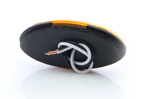Yellow surface mount marker/clearance light with gasket, hard wired (black=power, white=ground)