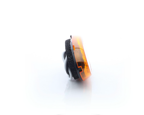 Yellow surface mount marker/clearance light with gasket, hard wired (black=power, white=ground)