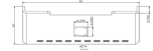 22" Bumper Fits Kenworth W900, Peterbilt 379 Double Bend 5.75” , Recessed Tag, 10 Hidden Lights
