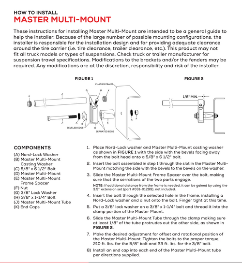 Tramec Master End Multi-Mount, 2 Bracket Set, E-Coat