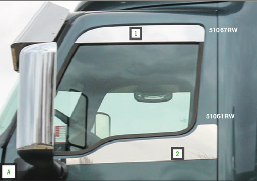 Top of Door Under Window Trims Fits International LT (Pair)