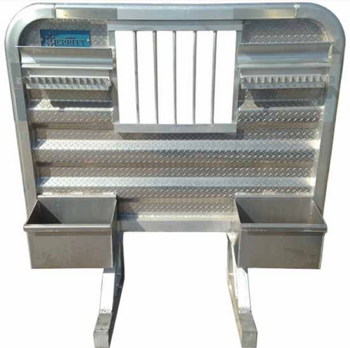 Merritt 68 X 70 Inch  Aluminum Cab Rack W/ Jail Bar Window Locking Chain Hangers