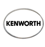 Oval Belt Buckle KW Text Logo White 108