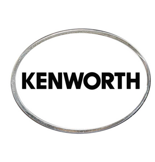 Oval Belt Buckle KW Text Logo White 108