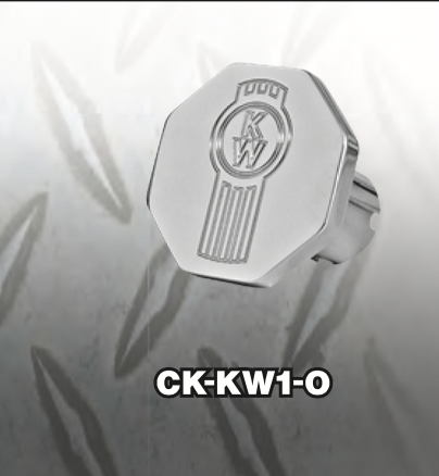 Chrome KW Logo Octagon Tractor & Trailer Air Valve Knobs