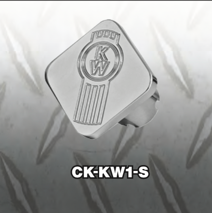 Chrome KW Logo Square Tractor & Trailer Air Valve Knobs