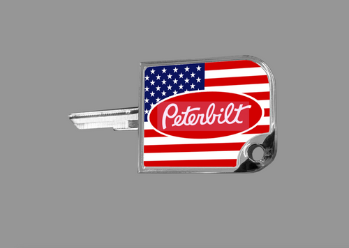Rectangular Small Key Cover PB Logo Blue Chrome