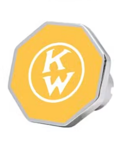 KW Old Logo Octagon Knob Yellow 220 Tractor & Trailer Air Valve Knobs