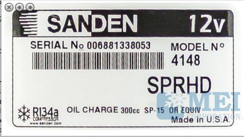 Sanden Compressor - Genuine OEM Grade Fits Kenworth T680, Peterbilt 579 8-Groove  Paccar 10.8L MX11, 12.9L MX13
