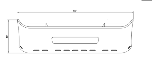 18” Chrome Bumper Freightliner Century 2005-2007, Columbia 2003-2007, with Tow and 11 Hidden Light Holes