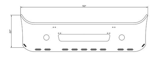 22” Chrome Bumper Freightliner Century 1996-2004, with Tow, Round Fog and 11 Hidden Light Holes