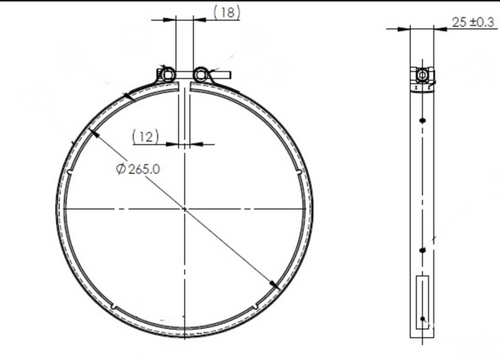 Dinex Exhaust Clamp for Cummins / Paccar Diameter [inch] 10.43