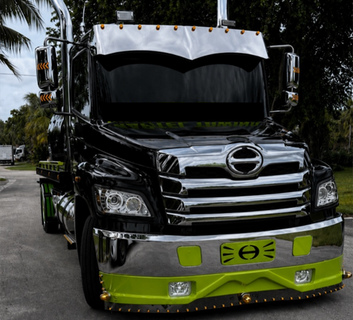 S.S Visor With 10 - 3/4" Light Holes Fits Hino 268 2008-2012
