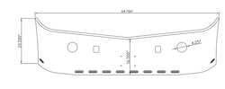 20" Bumper Fits Peterbilt 579 Tow Holes 9 Hidden Lights, Fog Light And Lic Plate Holes