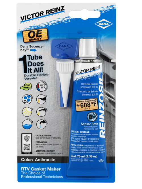 Reinzosil  Universal RTV Silicone Black Gasket Maker, 2.36 Ounce (70ml)