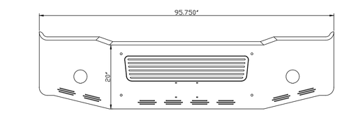 20" Chrome Bumper fits Freightliner Coronado 2004-2009, with Grille Installed, Fog Light Holes and 8 Hidden Light Holes