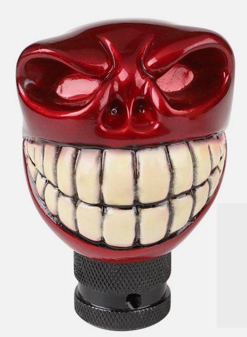 Skull Shift Knob Metallic Candy Red.