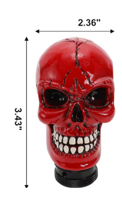 Skull Shift Knob Metallic Candy Red