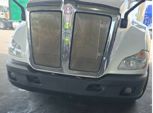 Black Cover & Reinforcement Bumper Assembly Set Fits Kenworth With Fog Light Cut-Outs Driver & Passenger Side