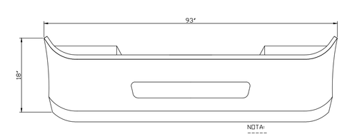 18" Chrome Bumper Freightliner Century 2005-2007 and Columbia 2003-2007, Aerodynamic, Brackets Welded On and Tow Holes