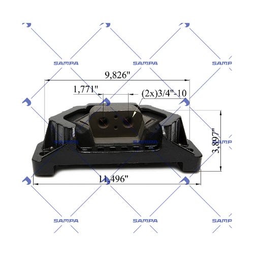 Rear Motor Mount Engine Suspension Fits Freightliner Cascadia, Century, Columbia, Coronado, M2, DD13, DD15 y DD16,  ISX15 y X15