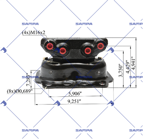 Rear Motor Mount Engine Suspension Fits Kenworth T680, T880, W990 and Peterbilt 389 and 579, Cummins or Paccar engines