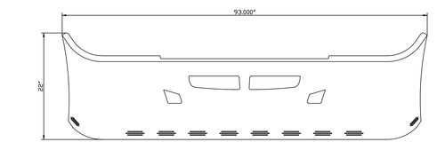 22” Chrome Bumper (Kenworth T660 2007-2016) W/ Wrap Around, Air Vent, Tow & 10 Hidden Light Holes