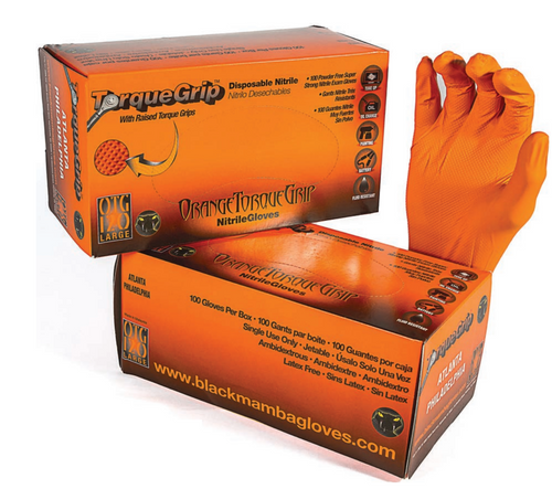 Glove with fish Orange  size XL   scale pattern Super  grip disposable