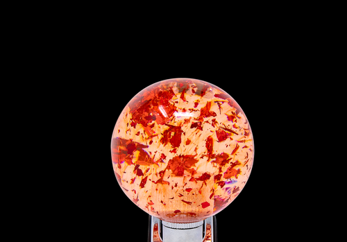 Red Holographic Flakes Gear Shift Knob – Universal Manual & Automatic Shifter 1/2"-13 Thread