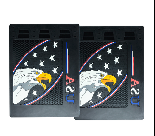 Mud Flap Set 24" x 30" Eagle Head W/ Stars & USA (Pair)