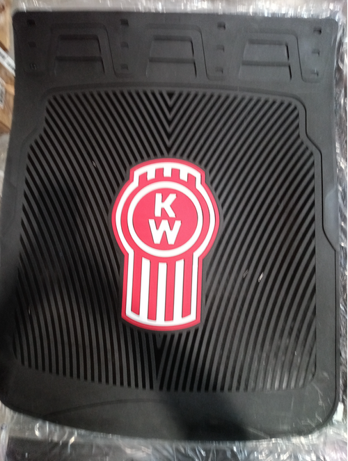 Mud Flap 24” X 30” Kenworth Color Black Logo Center and truck Letter (Pair)