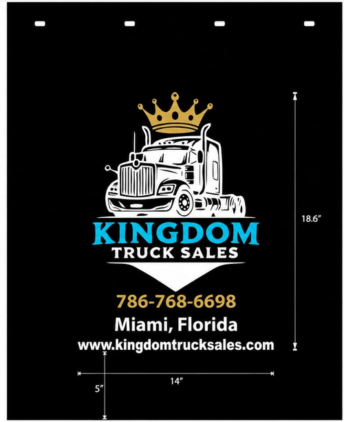Mud Flap 24” X 30” 1/4”, Logo customize  Kingdom, Two Color White & Teal